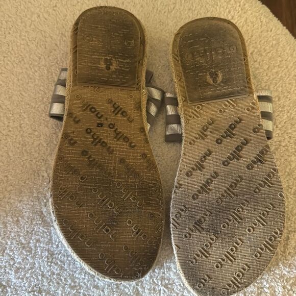 Nalho Ganika Yoga Mat Memory Foam Espadrilles Sandals. Stripe fabric straps. - Picture 6 of 7